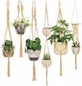 Boho Macrame Plant Hangers Set (6-Pack) - Neutral-White by RELJOFUM