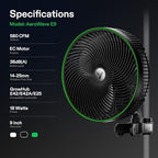 VIVOSUN AeroWave E9 Grow Tent Auto Oscillating Clip Fan, 9" Fan,1-Pack - Image 7