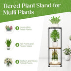 iDavosic.ly 3 Tier Corner Metal Plant Stand Indoor, 34 In Tall, Black Brown - Image 4