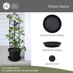 The HC Companies Flower Pot Saucers - Plastic Plant Saucer for Outdoors & Indoors - Traditional Design Plant Pot Trays for Water Drainage - Durable & Stylish Round Plant Tray (21-inch Black) - Image 4