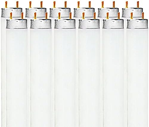 LUXRITE F17T8/850 17W 24 Inch T8 Fluorescent Tube Light Bulb, 5000K 12-Pack by LUXRITE