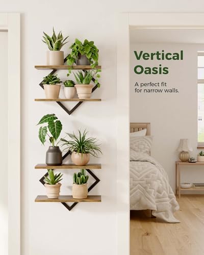 Bamworld Floating Shelves for Wall Planters Indoor Hanging Plant Shelves - Image 3