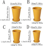 Planter Flower Pots Solid Color High Thin Round Thick Side Plant Pots Tall Simple with Tray Ceramic Planters for Home/Office/Garden/Balcony Flower Pots(Pink,XS) - Image 2
