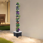 12-Tier Hydroponic Growing Tower, 60-Plant Indoor Gardening System w/Automatic Water Circulation, Vertical Aeroponic Tower Garden for Herbs, Vegetables, Fruits (Grey, 60-Plants) - Image 3