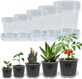 30 Pack 3/4/5/6/7 Inch Clear Nursery Pots with Drainage and 30 Pack Plant Saucers, Plant Pots for Plants Transparent Potting Containers for Plants Seeding Starter Pot (Clear, 3/4/5/6/7 Inch) by Unknown