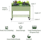 Vego garden Rolling Elevated Raised Garden Bed, 2' x 4' Outdoor Planters Boxes with Legs & Storage Rack for Patio, 700 Lbs Weight Capacity, Raised Beds for Gardening, Olive Green - Image 2