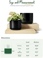 LE TAUCI Ceramic Plant Pots, Set of 2, 8+10 Inch, Black - Image 5