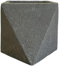 Kalif 'Rhea' 9 Inch Indoor/Outdoor Fiberstone Geometric Planter - Anthracite by Unknown
