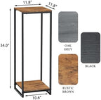 34" Tall 2-Tier Corner Plant Stand Indoor, Rustic Brown - Image 3
