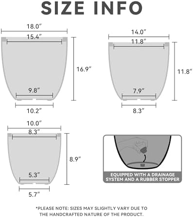 Kante Set of 3 Weathered Concrete Bowl Round Planters for Modern Home - Image 2