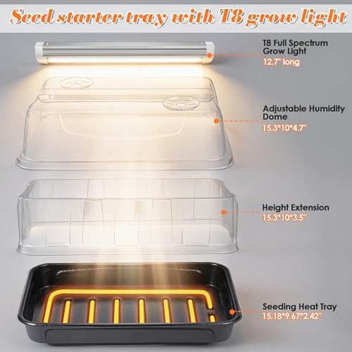 Seed Starter Tray with Grow Light and Heated Base for Faster Germination - Image 2