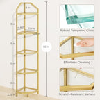 Dreamland 5-Tier 70in Metal Corner Shelf Pack of 1, Gold - Image 2