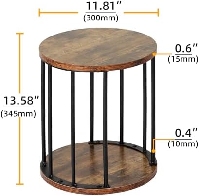 Plant Stand Indoor,small plant stool,Flower Pot Corner stand holder,Mid Century Heavy Duty Metal Tall Home Decor,Modern Round End Table,Small Rustic Display Stand for Living Room,Bedroom(Brown,2 Packs) - Image 4