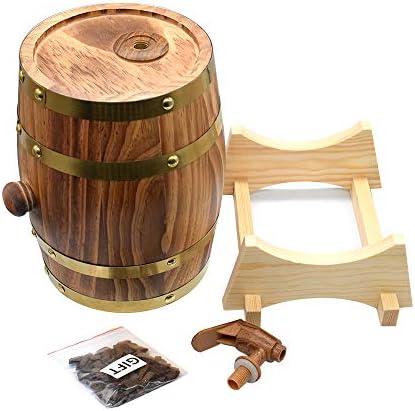 1.5L Oak Aging Barrels Whiskey Barrel Dispenser Home Wine Bucket Whiskey Barrel for Wine, Spirits, Beer, and Liquor Light Yellow (with baked oak chips) - Image 6