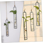 Kisangel Xmas 3pcs Glass Propagation Tubes Wall Hanging Iron Vase - Image 7