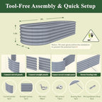 Galvanized Raised Garden Bed, 8x3x1.5ft Oval Metal Planter Box - Image 6
