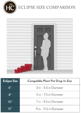 The HC Companies 12 Inch Eclipse Square Planter with Saucer - Indoor Outdoor Plant Pot for Flowers, Vegetables, and Herbs, Warm Gray (Pack of 4) - Image 5