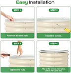 Aoodor 17" Tall 24" Metal Raised Garden Bed, Beige - Image 7