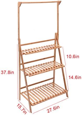 Rustic Wooden 3-Tier Ladder Folding Raised Plant Stand,Flower Plant Display Stand Rack,Freestanding Home Decor Shelves,27.6x15.7x37.8in - by NszzJixo9 - Image 7