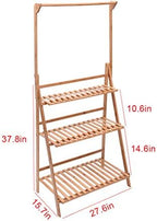 Rustic Wooden 3-Tier Ladder Folding Raised Plant Stand,Flower Plant Display Stand Rack,Freestanding Home Decor Shelves,27.6x15.7x37.8in - by NszzJixo9 - Image 7