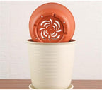 Indoor/Outdoor Plant Pot, Thickened Resin Plastic Flower Pots Succulent Pots Creative Round Large Flower Pots Balcony,Home Decor,Plant Lover Gift (Color : Black 4pcs, Size : Small) - Image 5