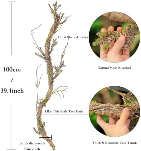 2Pcs 39" Bendable Faux Wood Branches Moss Tree Trunk Wall Decor - Image 5