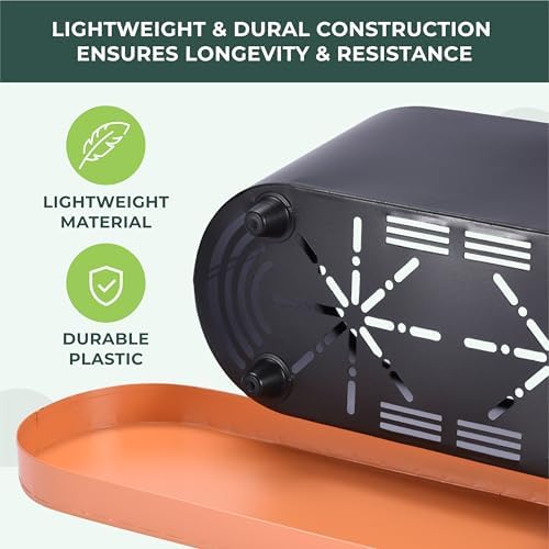 Window Garden Window Boxes Planters - 2-Pack Rectangular Planter - Window Sill Planter Box - Plastic Plant Pot with Water Level Indicator, Drainage Holes, and Trays - Image 5