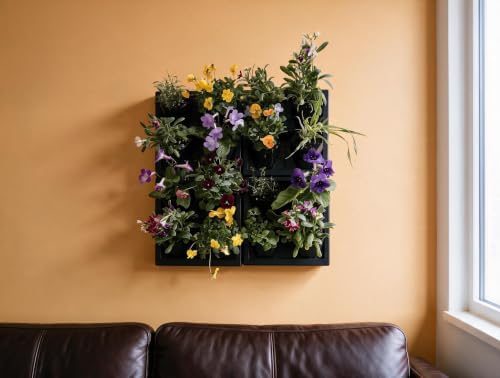FRESH SPEED Self-Watering Wall Planters with Hygrometer&Thermometer-4 Pots - Image 7