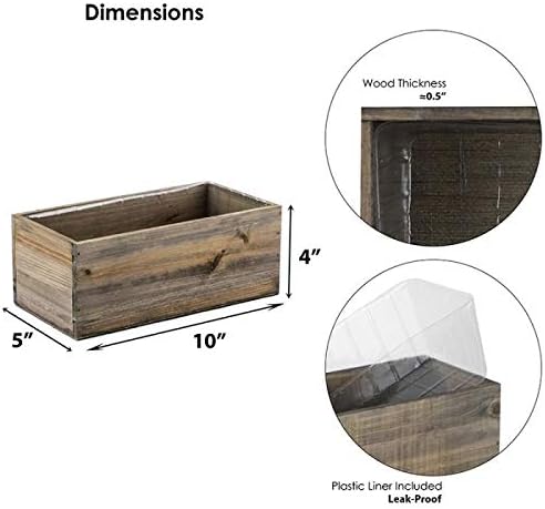 Etchey Personalized Wood Planter Box, Custom Wooden Flower Pot, Name Boxes, Pot, Brown - Image 6