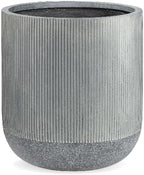 KUTE NEST 14.2" H x 13" D Premium Radius Fiberstone Planter - Charcoal by KuteNest