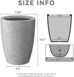Kante Small Round Tapered Pale Gray Concrete Planter 18.1" Tall, Outdoor - Image 2