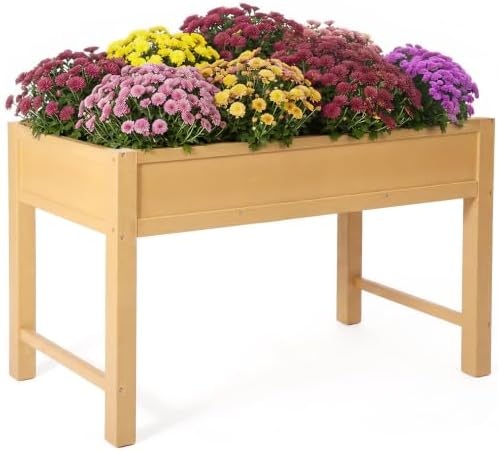 PASAMIC Raised Garden Bed with Legs, 48" HIPS Sturdy Elevated Planter Box by PASAMIC
