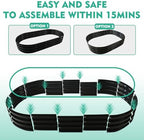 YSEJOMP 12" Tall Oval-Shaped/Elliptic Metal Raised Garden Bed Outdoor Black - Image 6