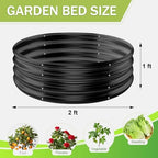 AHEONLAR 3Pack 2x2x1 ft Round Galvanized Raised Garden Bed Kit Round Metal Flower Box Large Planter Raised Beds Outdoor Garden for Planting,Fruit,Herb-Grey - Image 2