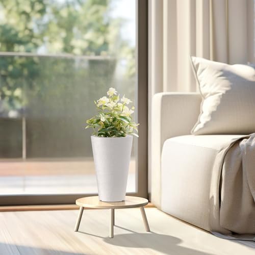 Kante Set of 2 White Plastic Round Planters 13" Tall Home & Outdoor - Image 5