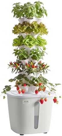 VEVOR Hydroponic Tower, 30 Pods 6 Tiers Hydroponics Growing System Kit with App Control, Vertical Home Garden with 20L Water Tank & Pump, Planter Germination Kit for Indoor Herbs, Fruits, Vegetables by VEVOR
