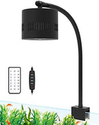 Lominie Aquarium LED Light 10 Gallon Fish Tank Light Timer Clip on Aquarium Lamp Full Spectrum 85W 6500k for Freshwater Refugium Cube Tank with Gooseneck by Lominie