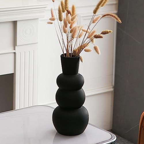 Black Ceramic Vase, Modern Matte Clay - Image 6
