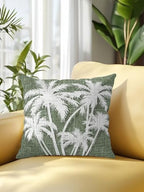 Throw Pillow 16x16 Inch, Tropical Palm Tree Waterproof Outdoor Pillow Covers with Insert, Vintage Moss Green Exotic Botanical Plants Decorative Pillowcase Cushion for Patio, Garden, Couch, Sofa, Bed - Image 2