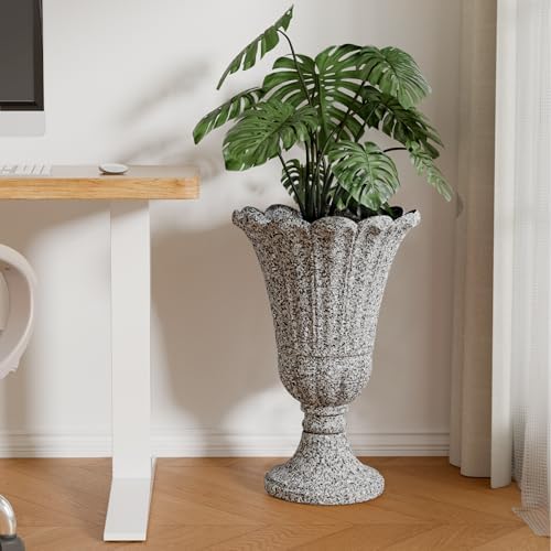 24" Tall Urn Planters for Outdoor Plants, Urns and Pedestal, Gray - Image 6