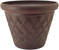 PSW Pot Collection Basket Weave Planter Pot for Indoor and Outdoor Plants and Gardens, 18-inch, Chocolate by PSW