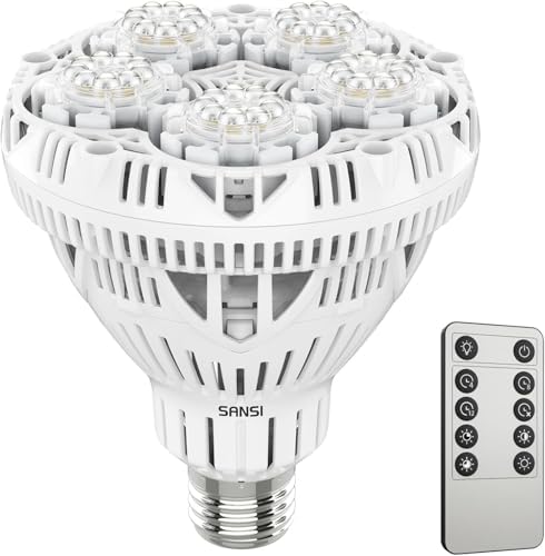 SANSI Dimmable Grow Light Bulb Full Spectrum, High PPFD 30W Grow Bulb by SANSI