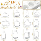 Mini Bud Vases As Wedding Centerpieces for Tables,Clear Bud Vases for Flowers,Small Flower Vases Suitable for Birthday Party,Anniversary,Wedding Reception,Baby Shower (Clear, 12 PCS) - Image 2