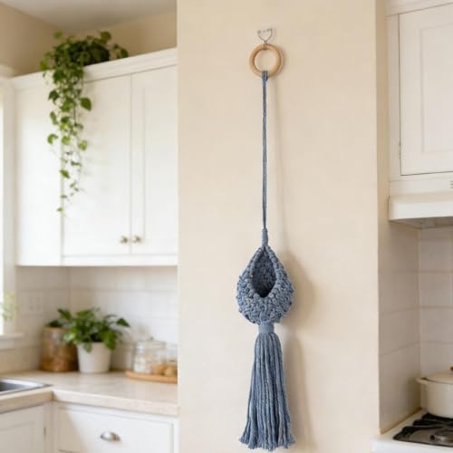 2xWall Hanging Flower Pot Holder Boho Macrame Hanging Planter for Indoor Outdoor Faux Plants Garden, 6 Pcs - Image 4