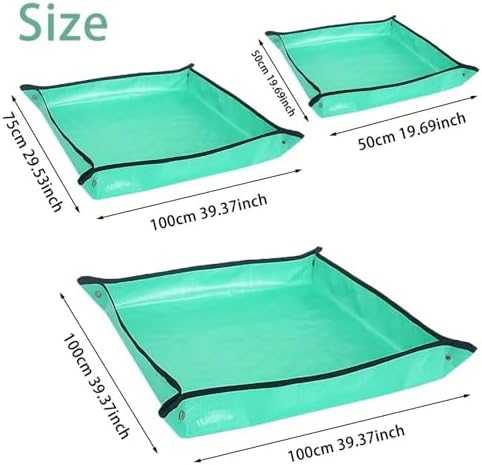 2 PCS Waterproof Plant Repotting Mat - Foldable Portable for Indoor Succulents Easy Soil Change Watering Pad(100cmx75cm) - Image 6