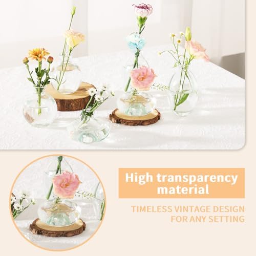 Mini Bud Vases As Wedding Centerpieces for Tables,Clear Bud Vases for Flowers,Small Flower Vases Suitable for Birthday Party,Anniversary,Wedding Reception,Baby Shower (Clear, 28PCS) - Image 6