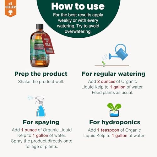 GARDENERA Premium Organic Seaweed & Kelp Superfood for KALANCHOE Plants - 32 oz - Liquid Kelp Fertilizer Concentrate (Makes 180 Gallons) - Image 6