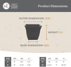The HC Companies Eclipse Square Planter Pot, 8 Inch, Cappuccino, 4-Pack - Image 5