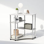 Furinno Turn-N-Tube Storage Shelves, 4-Tier Corner Shelf, Toolless Assembly Display Rack, Corner Bookshelf for Small Space, for Organization and Storage, Living Room, Home Office, White Oak - Image 6