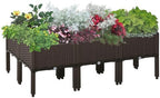 Outsunny 6 Piece Raised Garden Bed with Legs Planter Box Raised Bed, Brown by Outsunny